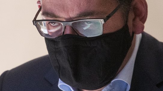 Premier Daniel Andrews at Thursday's daily briefing. 