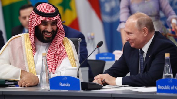 Saudi Arabian Crown Prince Mohammed bin Salman and Russian President Vladimir Putin had been locked in an oil stoush. 
