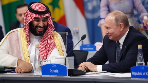 Saudi Arabian Crown Prince Mohammed bin Salman and Russian President Vladimir Putin had been locked in an oil stoush. 