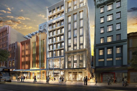 An artist’s rendition of the Melbourne Walk redevelopment in Bourke Street Mall.