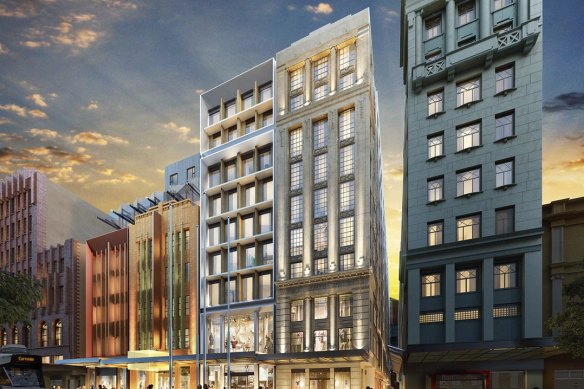An artist’s rendering of the Melbourne Walk redevelopment in Bourke Street Mall.