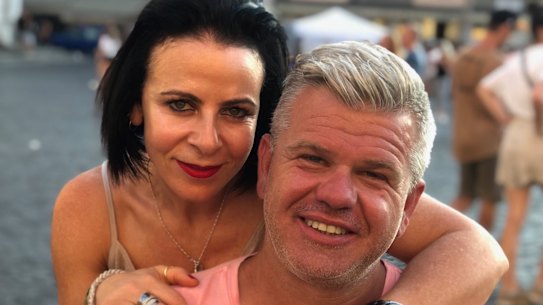 Nick Panagiotopoulos and his wife Belinda.