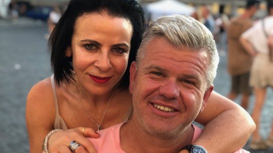 Nick Panagiotopoulos, who died last year waiting for an ambulance, and his wife Belinda.