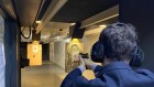 Matthew Cranston at Gilbert Indoor Gun Range, in Rockville, Maryland. 