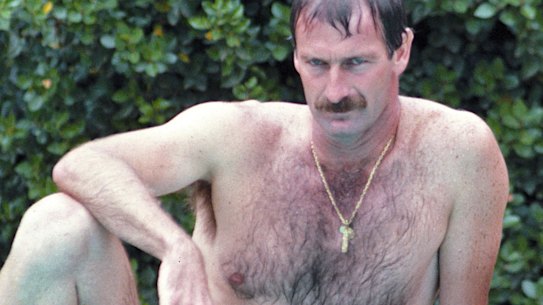 Fur flashback: Dennis Lillee posing poolside in Adelaide in 1982.