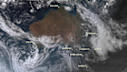 Satellite image of bomb cyclone forming