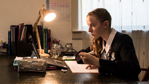 Lara Winsbury, a year 9 student at St Andrew's Cathedral School, spent a day doing her lessons online on Friday as part of a school-wide trial of remote learning technology.