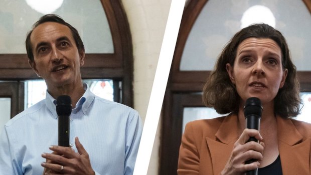 Dave Sharma and Allegra Spender are battling it out for Wentworth.