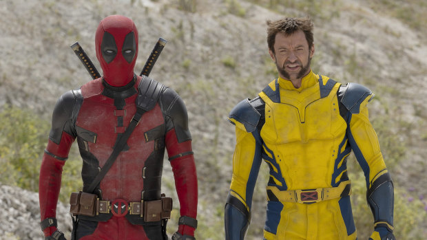 Ryan Reynolds as Deadpool and Hugh Jackman as Wolverine in Deadpool & Wolverine.