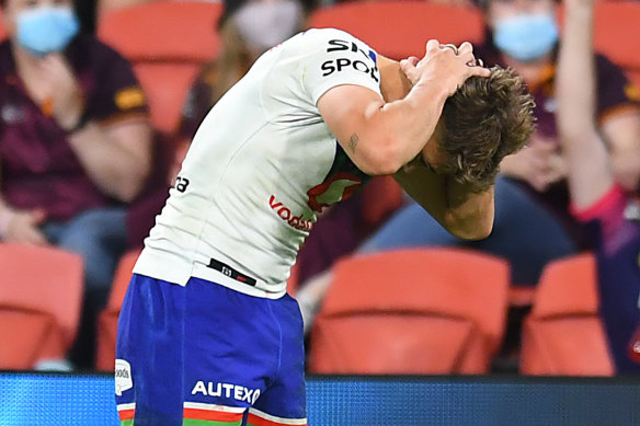 A shattered Reece Walsh on Sunday.