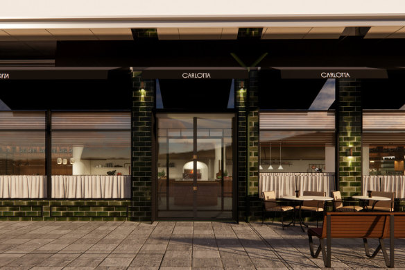 An external render of Carlotta, which Chin Chin owner Chris Lucas will open in Canberra.