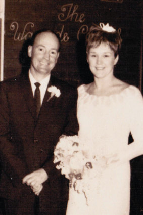 Noreen and Peter Solomon on their wedding day.  