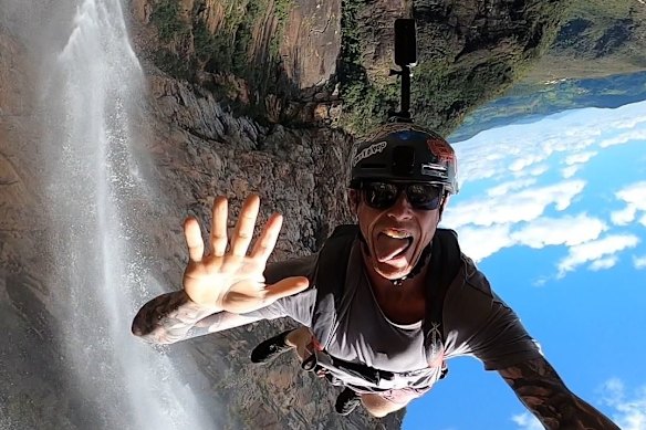 Jay Driscoll mid-flight.