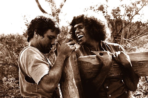 Tommy Lewis (right) and Freddy Reynolds in The Chant of Jimmie Blacksmith.
