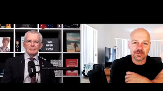 One Nation senator Malcolm Roberts and podcaster Adrian D'Amico