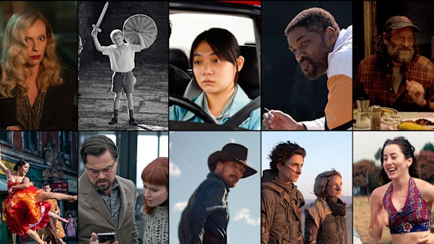 Up for Best Picture: Belfast; CODA; Don’t Look Up; Drive My Car; Dune; King Richard; Licorice Pizza; Nightmare Alley; The Power of the Dog; West Side Story.