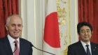 Prime Minister Malcolm Turnbull with Japanese counterpart Shinzo Abe in Tokyo in 2015. 