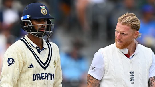 Ben Stokes offers Washington Sundar an early finish to the Test.