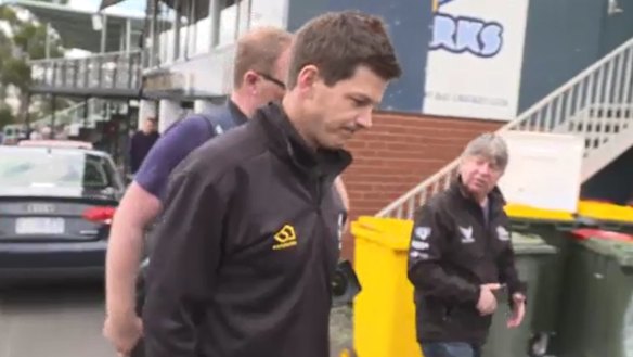 Tim Paine leaves Queenborough Oval on Saturday.