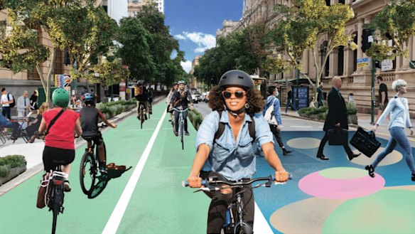 Bicycle Queensland's proposal for George Street.