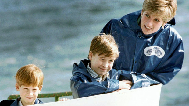 Princess Diana with her sons Harry and William in 1991.