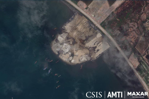 Satellite images captured of construction of Cambodia’s Ream Naval Base. 