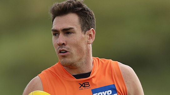 YDNEY, AUSTRALIA - MARCH 20: Jeremy Cameron of the Giants in action during a Greater Western Sydney Giants AFL training session at GIANTS Stadium on March 20, 2020 in Sydney, Australia. (Photo by Mark Metcalfe/Getty Images)