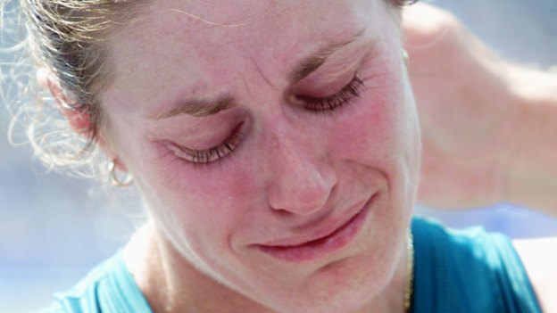 Jane Saville was distraught after being red-carded.