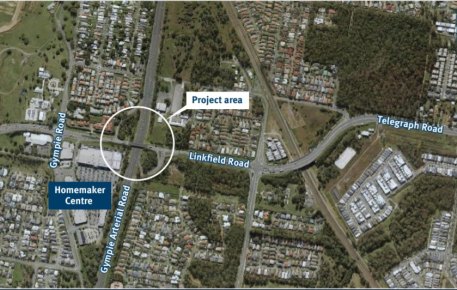 Changes to the ramps from Gympie Arterial Road are part of the new four-lane Linkfield Road overpass.