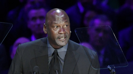 Michael Jordan, pictured here at a memorial for Kobe Bryant in February, has spoken out as protests engulf major US cities.