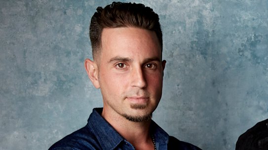 FILE - In this Jan. 24, 2019, file photo, Wade Robson, from left, director Dan Reed and James Safechuck pose for a portrait to promote the film "Leaving Neverland" during the Sundance Film Festival in Park City, Utah. The documentary premiered at the Sundance Film Festival. (Photo by Taylor Jewell/Invision/AP, File)