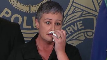 Rebecca Schulkins made an emotional appeal  on Thursday for information the whereabouts of her missing wife Amy.