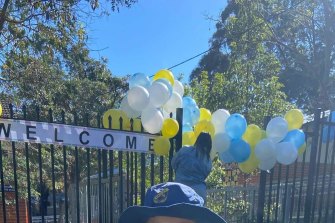 Balloons welcomed students back on Monday, but on Wednesday the school was closed due to COVID-19