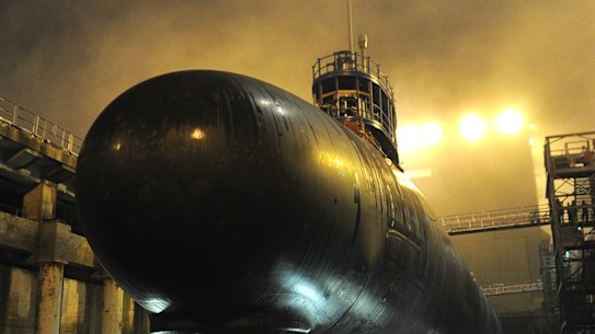 The USS North Dakota, a Virginia-class boat of the type Australia would acquire under AUKUS.