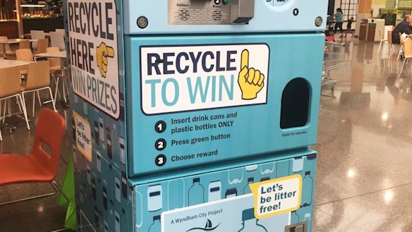 One of the reverse vending machines introduced by Wyndham City Council. 