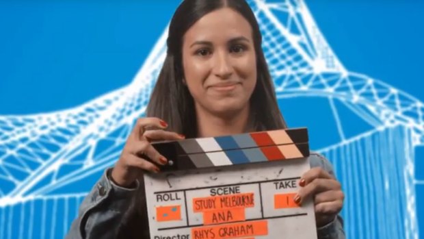 Ana Sanchez, from Cali, Colombia, features in a video that is part of a Trade Victoria campaign trying to lure more Latin American students to the state. 