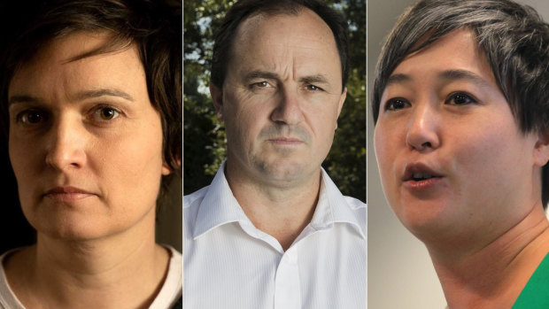 Ella Buckland, Jeremy Buckingham and Jenny Leong. 