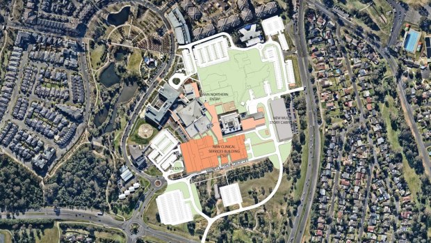 The $632 million Campbelltown Hospital redevelopment site. Public transport to the area is another question.