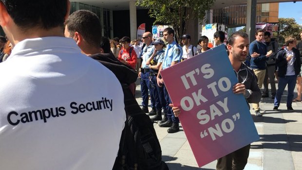 A rally at Sydney University against same-sex marriage draws hundreds of counter-protesters.