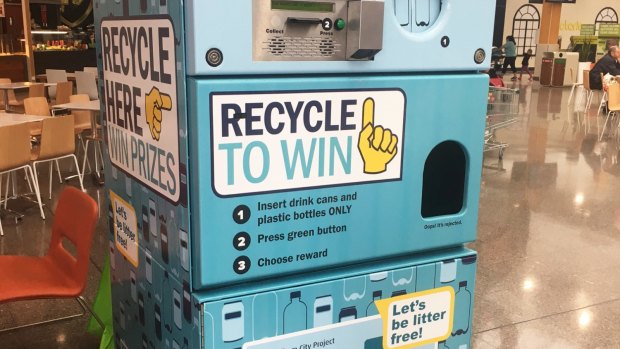 A reverse vending machine introduced by Wyndham City Council. 