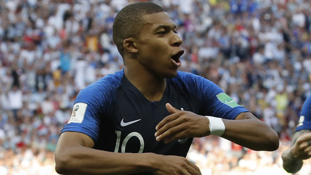 Danger man: Kylian Mbappe was on fire against Argentina.