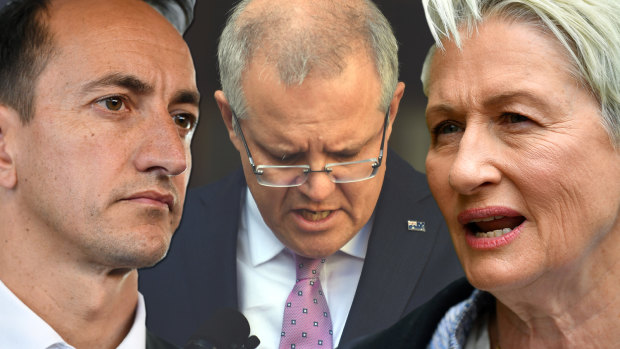 The battle for Wentworth: Dave Sharma, Scott Morrison and Kerryn Phelps. 