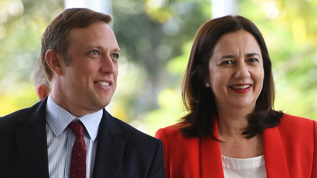 Health Minister Steven Miles with Premier Annastacia Palaszczuk.
The government has stripped $740,000 from the Queensland AIDS Council.