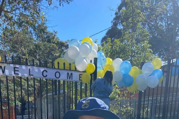 Balloons welcomed students back on Monday, but on Wednesday the school was closed due to COVID-19