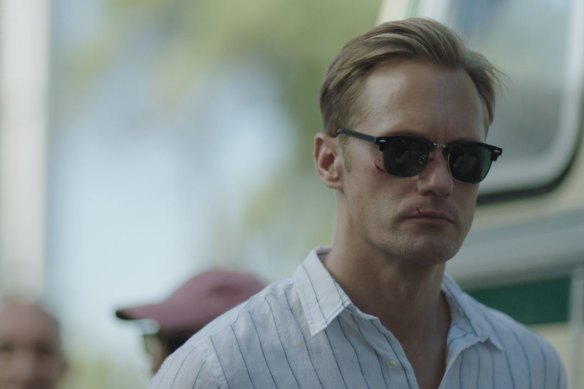In Infinity Pool, Alexander Skarsgard plays a failed novelist whose life takes a dark turn while on holiday. 