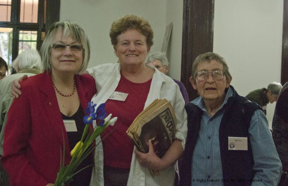 From left: Meredith Burgmann, Suzanne Bellamy and Sue Wills at a women’s liberation anniversary function.