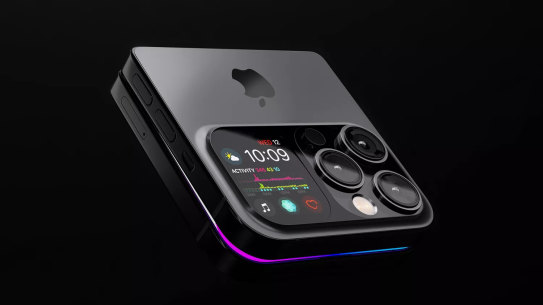 A render created by Michal Dufka, showing what a potential folding iPhone could look like.