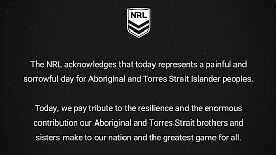 The NRL’s statement. 