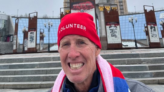 Ryan Routh in Ukraine in April.