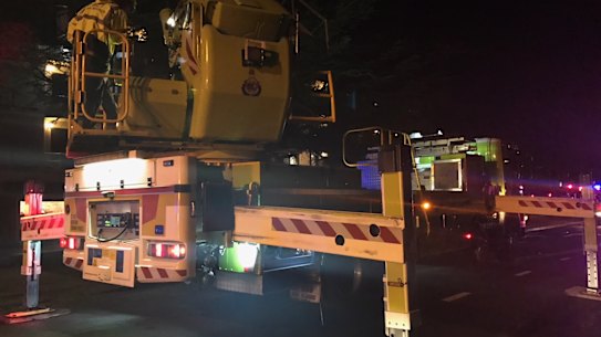 Firefighters used a vertical lift to rescue residents from the top floors of the hotel.